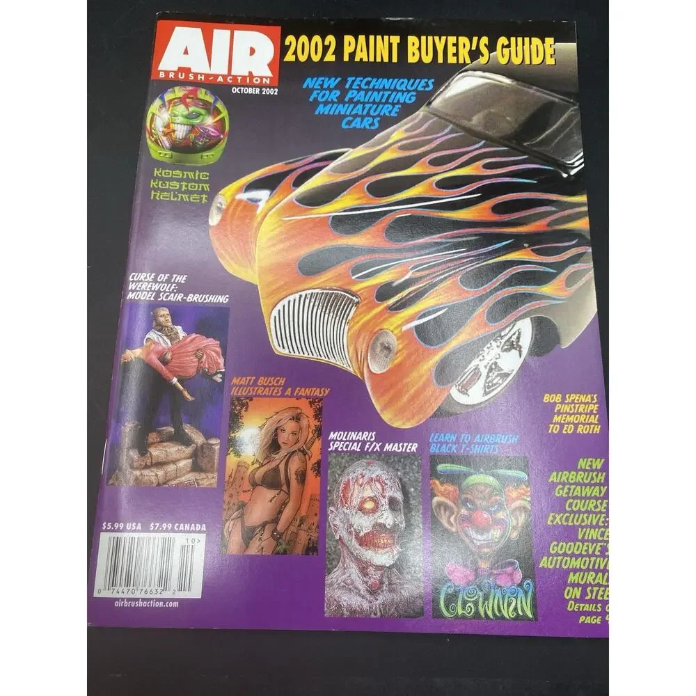 Lot of 4 Air brush Action Art Magazine vintage October 92,01,02,04